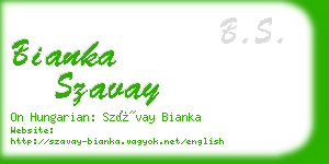 bianka szavay business card